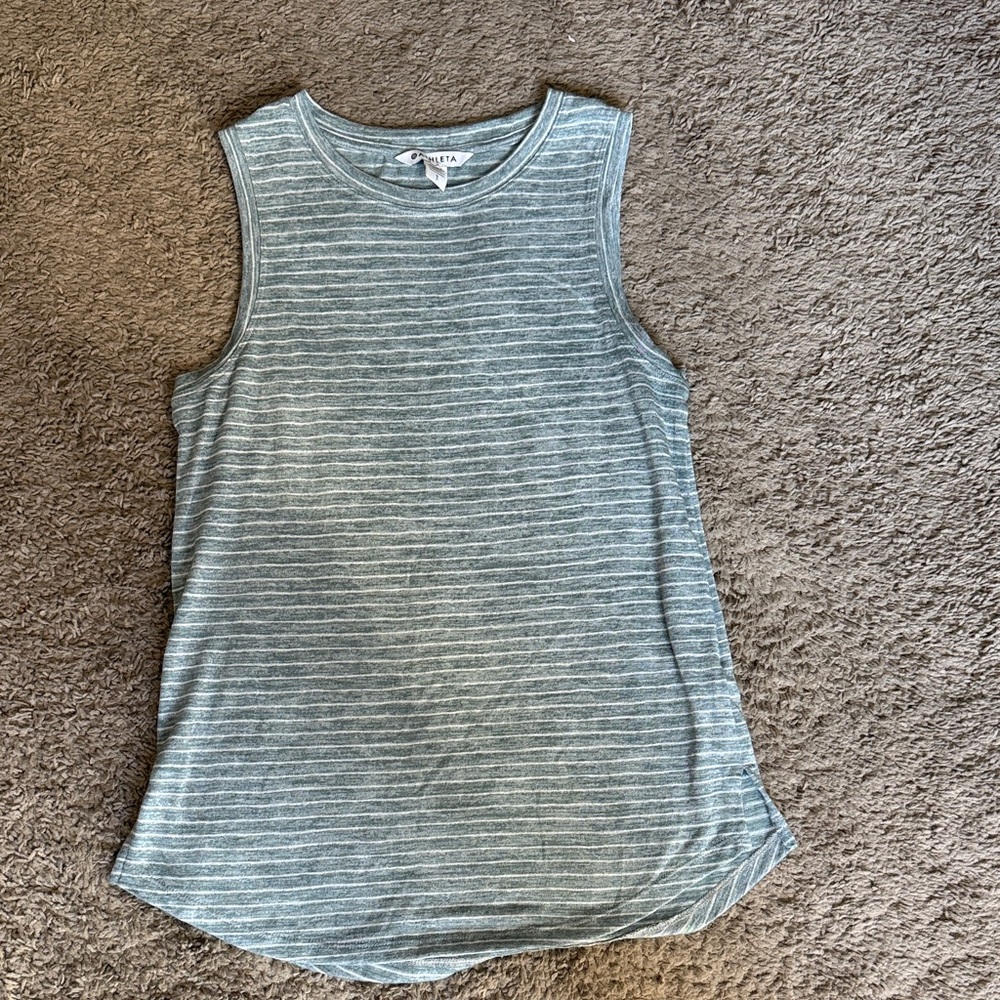 Athleta Women's Blue Striped Tank Top